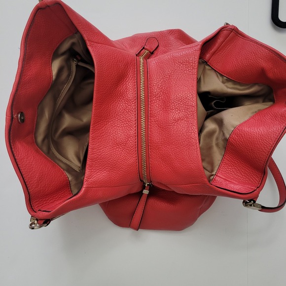 Coach 26224 Madison Phoebe Pebbled Leather Shoulder Bag Red Gold Hardware - Picture 11 of 15